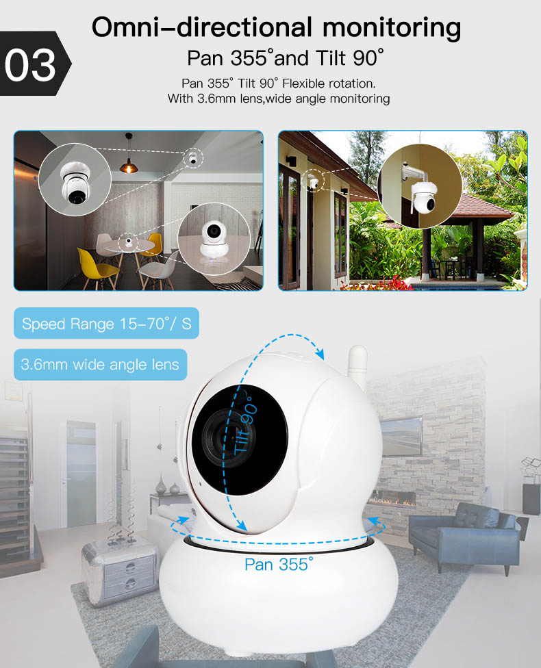 720P Indoor Wifi Camera Baby Monitor